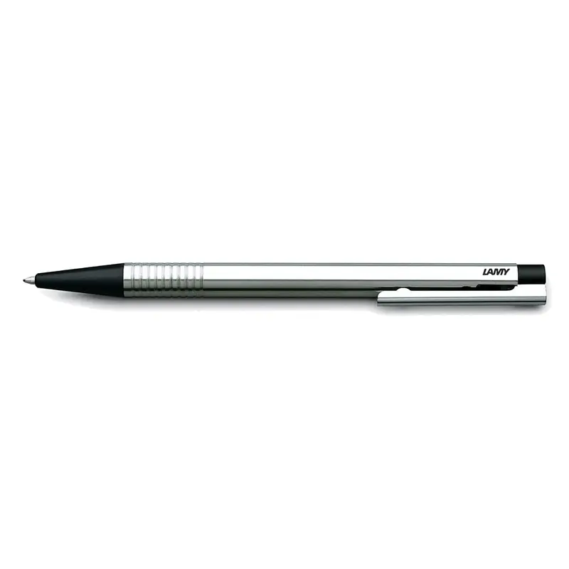 Lamy Logo Balpen Edelstaal met zwart beslag