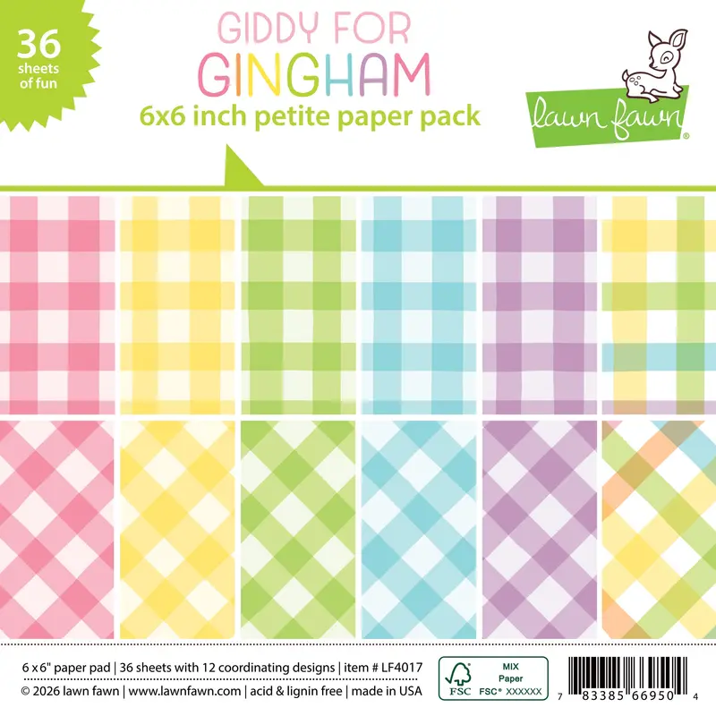 Lawn Fawn - Giddy For Gingham Petite Paper Pack 6x6"
