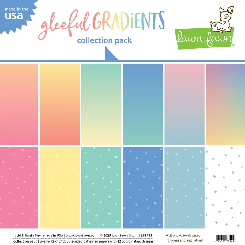 Lawn Fawn - Gleeful Gradients Collection Pack 12x12"