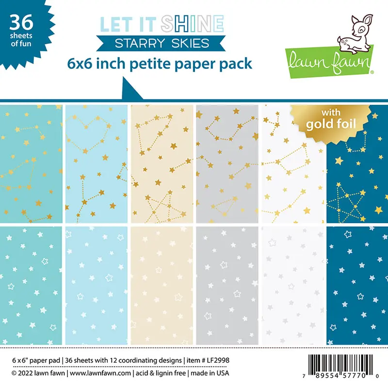 Lawn Fawn - Let It Shine Starry Skies - Petite Pack 6x6"