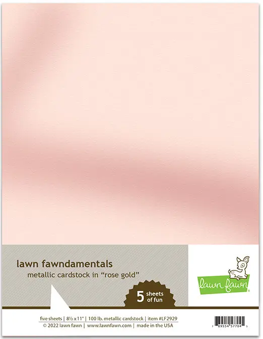 Lawn Fawn - Metallic Cardstock - Rose Gold