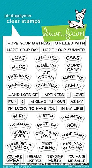 Lawn Fawn - Reveal Wheel Friends & Family Sentiments