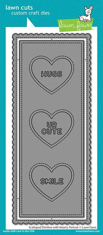 Lawn Fawn - Scalloped Slimline With Hearts