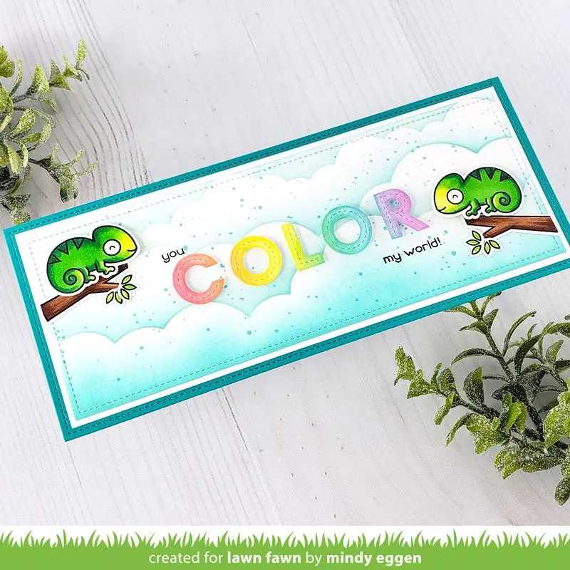 Lawn Fawn - Slimline Cloudy Stencils (2pcs)