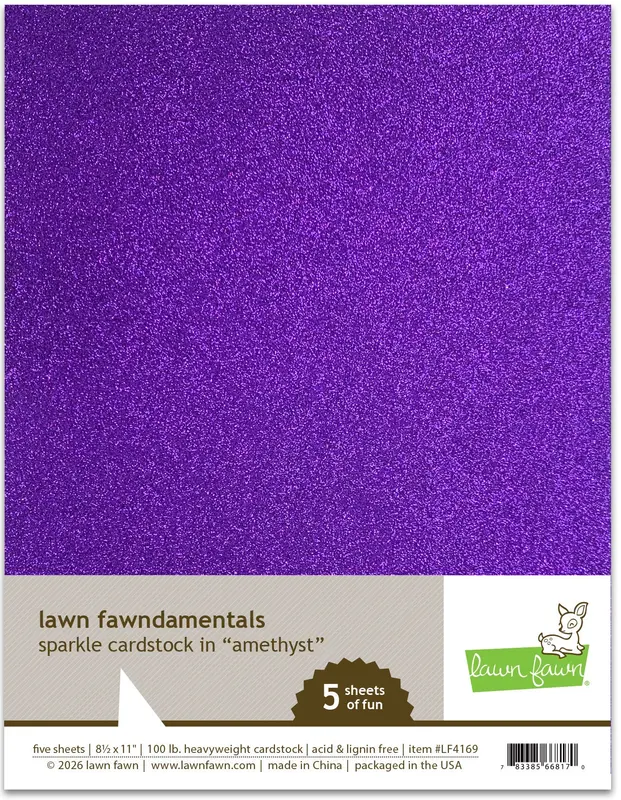 Lawn Fawn - Sparkle Cardstock - Amethyst