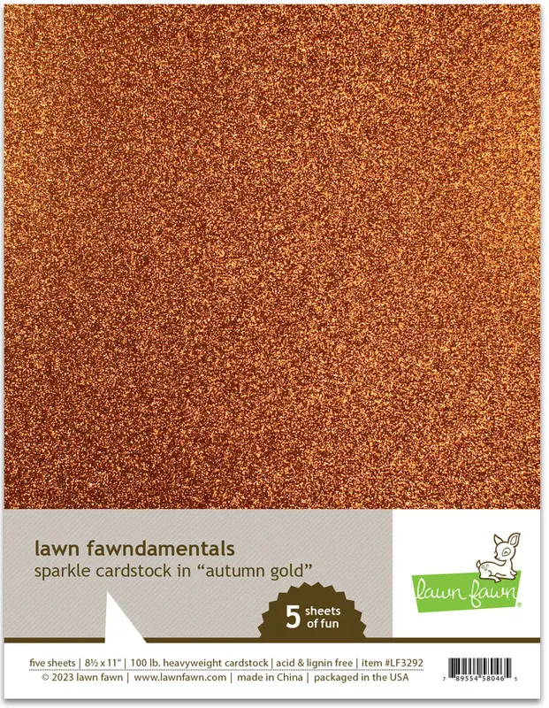 Lawn Fawn - Sparkle Cardstock - Autumn Gold