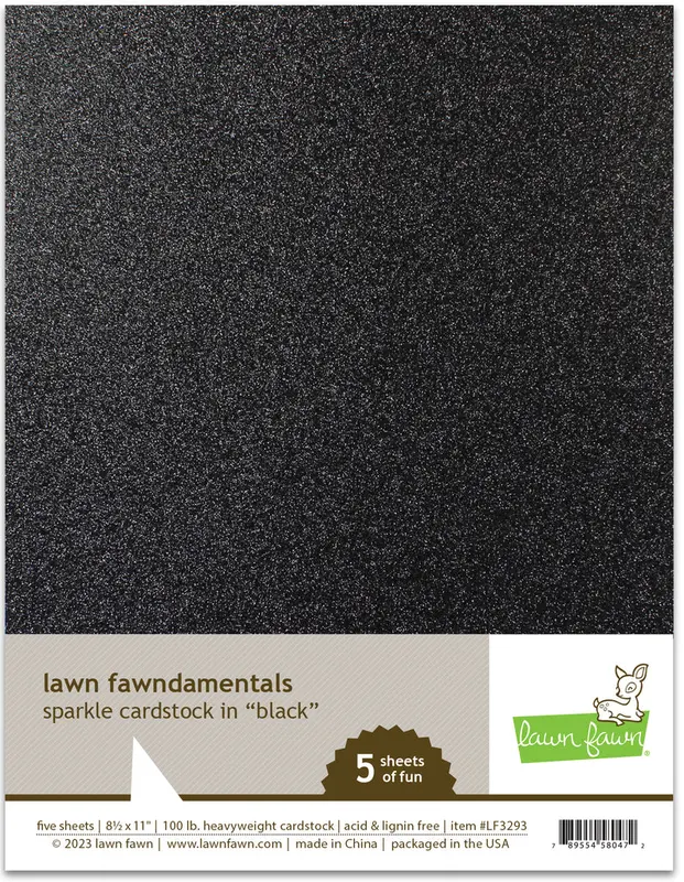 Lawn Fawn - Sparkle Cardstock - Black