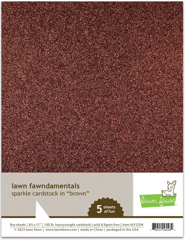 Lawn Fawn - Sparkle Cardstock - Brown