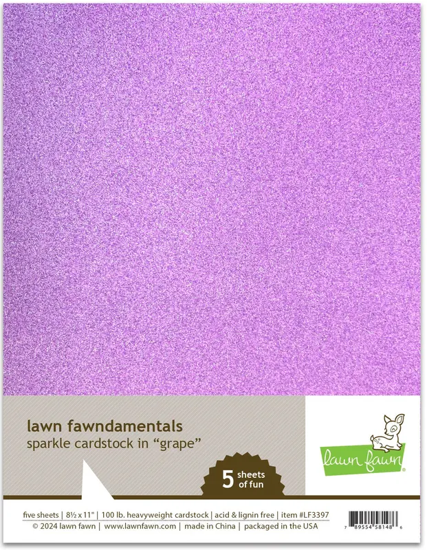 Lawn Fawn - Sparkle Cardstock - Grape