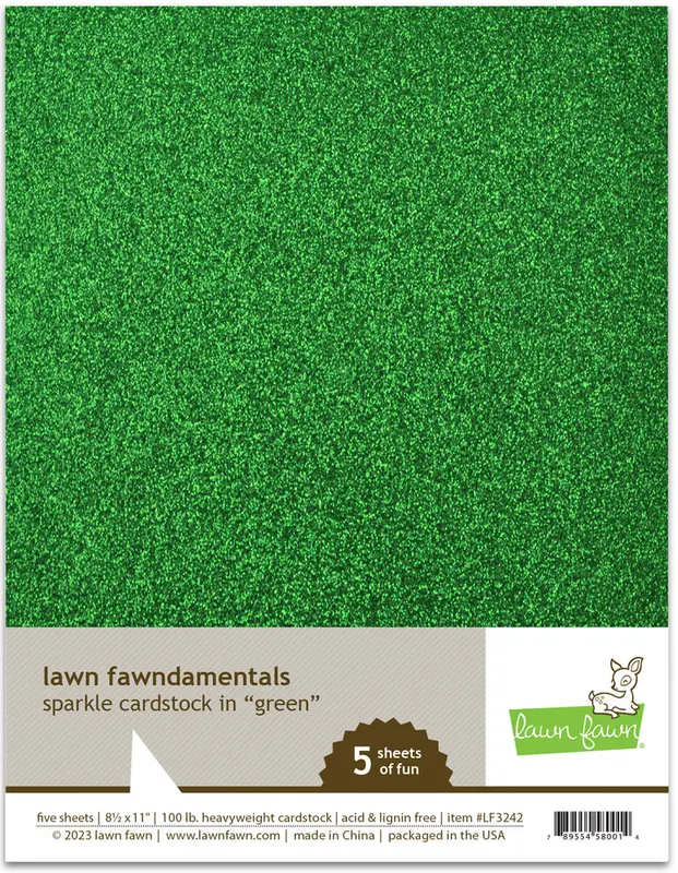 Lawn Fawn - Sparkle Cardstock - Green