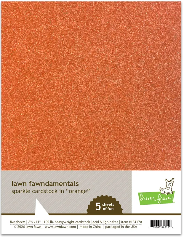 Lawn Fawn - Sparkle Cardstock - Orange
