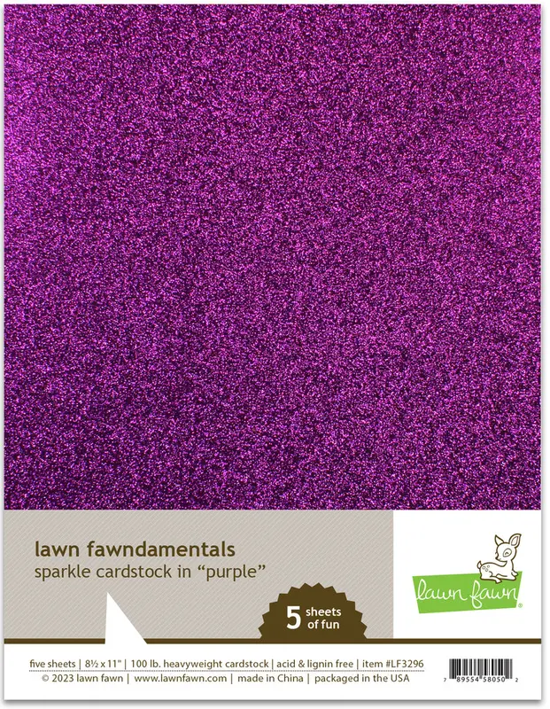Lawn Fawn - Sparkle Cardstock - Purple