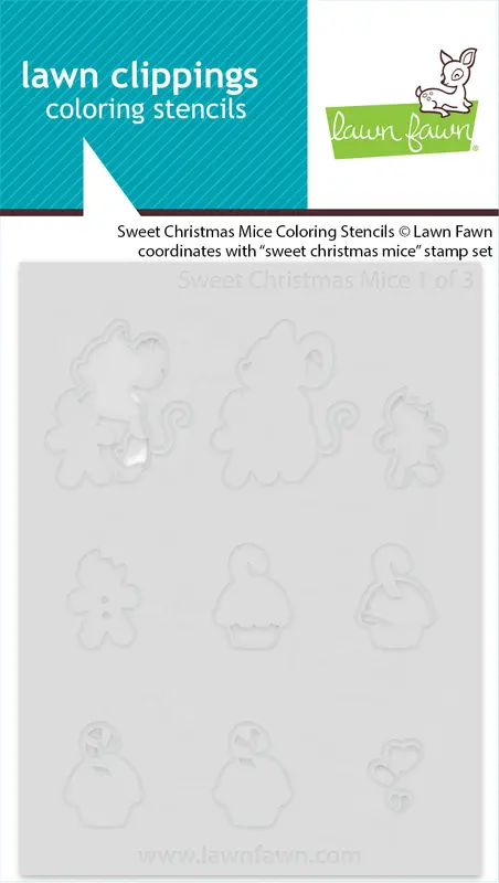 Lawn Fawn - Sweet Christmas Mice Coloring Stencils