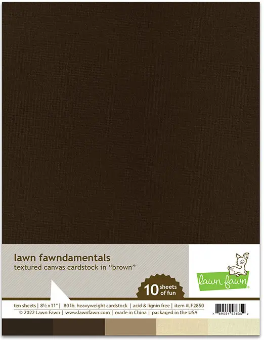 Lawn Fawn - Textured Canvas Cardstock - Brown