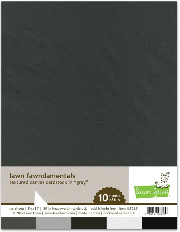 Lawn Fawn - Textured Canvas Cardstock - Gray