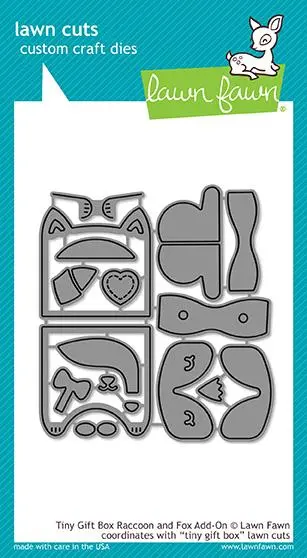 Lawn Fawn - Tiny Gift Box Raccoon And Fox Add-On
