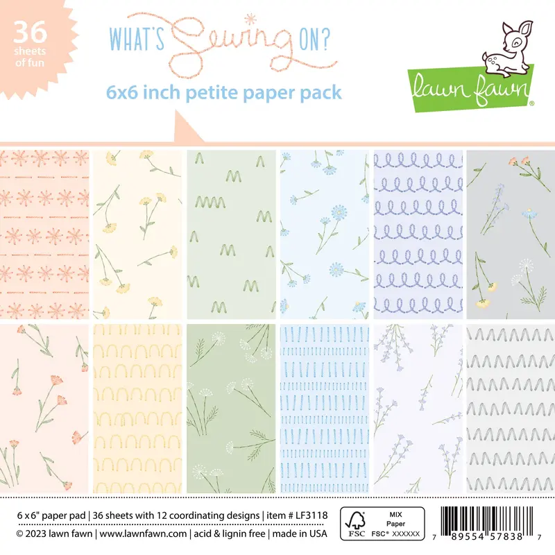 Lawn Fawn - What's Sewing On? - Petite Paper Pack 6x6"