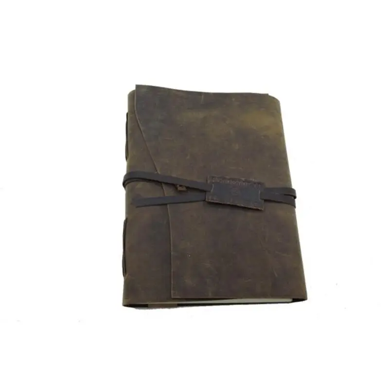 Leather Notebook Plain A4 Dark Brown