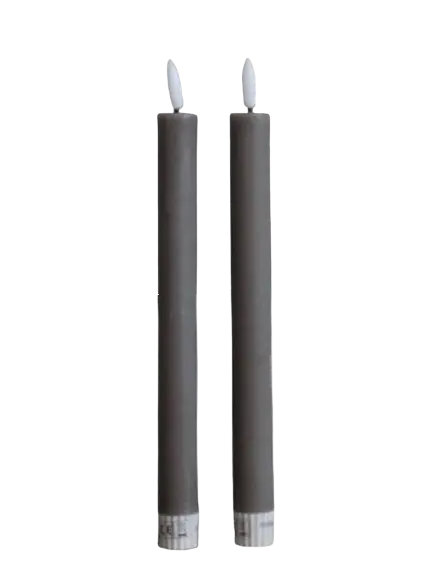 Led dinerkaars kiezelgrijs 24 cm | Vintage & More