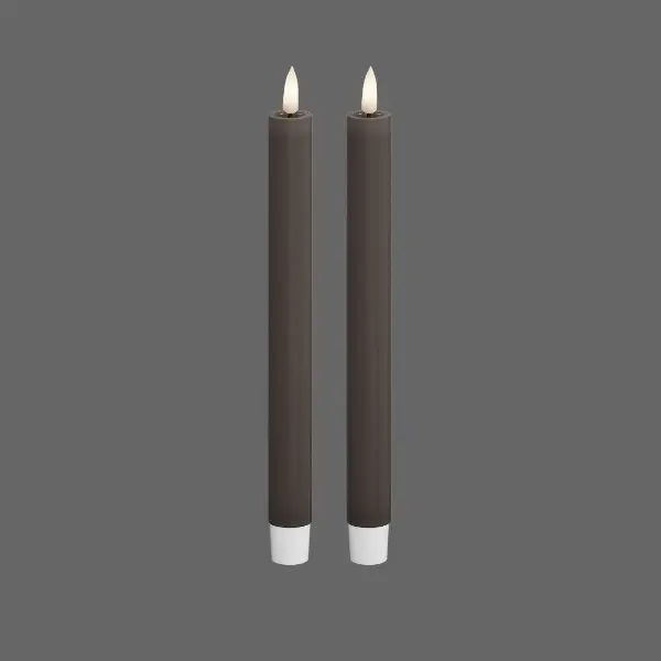 Led dinerkaars mokka 24cm - 2 stuks - Deluxe Homeart
