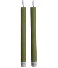 Led dinerkaars olijfgroen 24 cm | Vintage & More