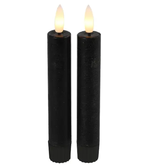 Led dinerkaars zwart 15 cm | Vintage & More