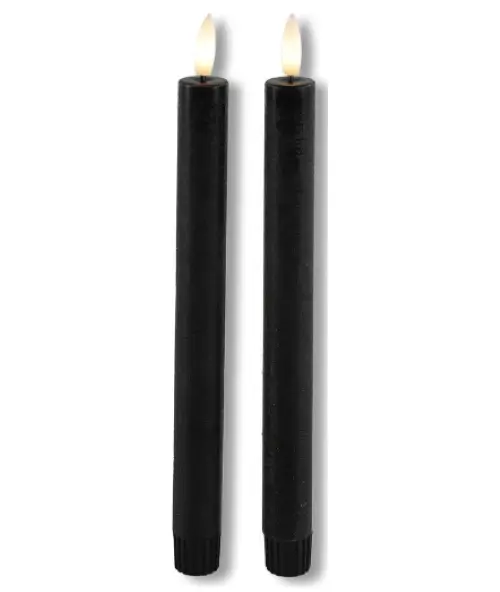 Led dinerkaars zwart 24 cm | Vintage & More