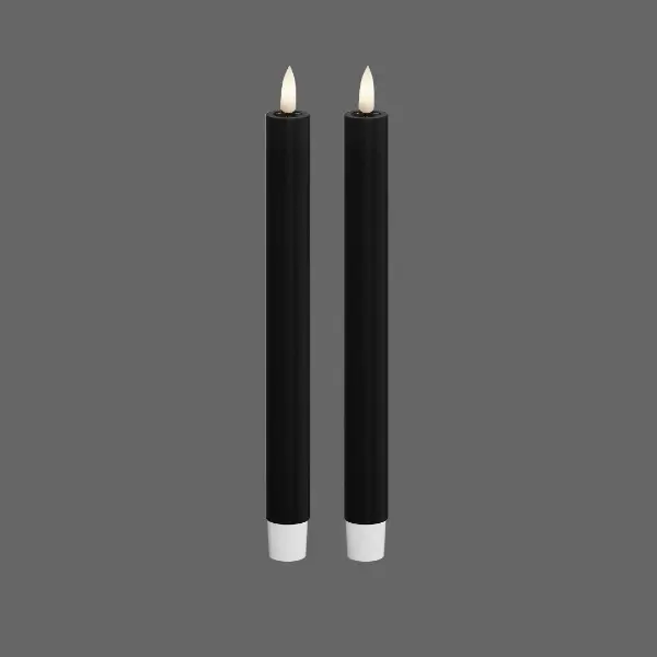 Led dinerkaars zwart 24cm - 2 stuks - Deluxe Homeart