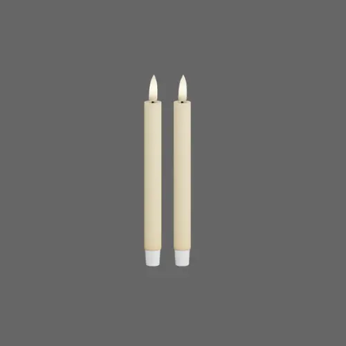 Led dinerkaarsen creme - 13x1,2cm - 2 stuks
