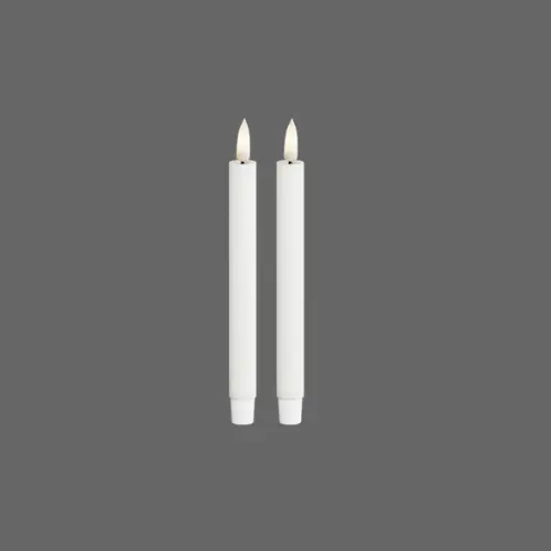 Led dinerkaarsen wit - 13x1,2cm - 2 stuks