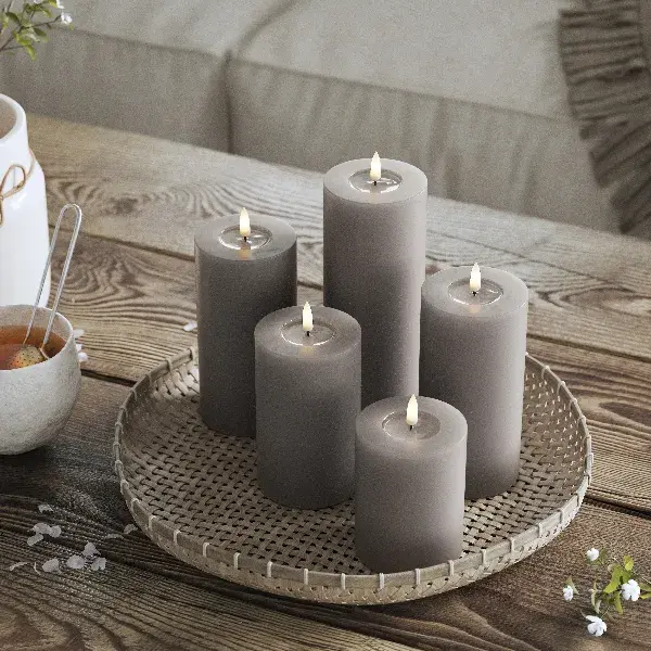 Led kaars grijs - Deluxe Homeart