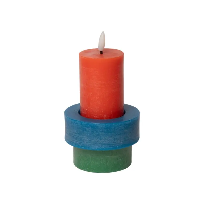 Led pillar kaars - Groen/blauw/rood