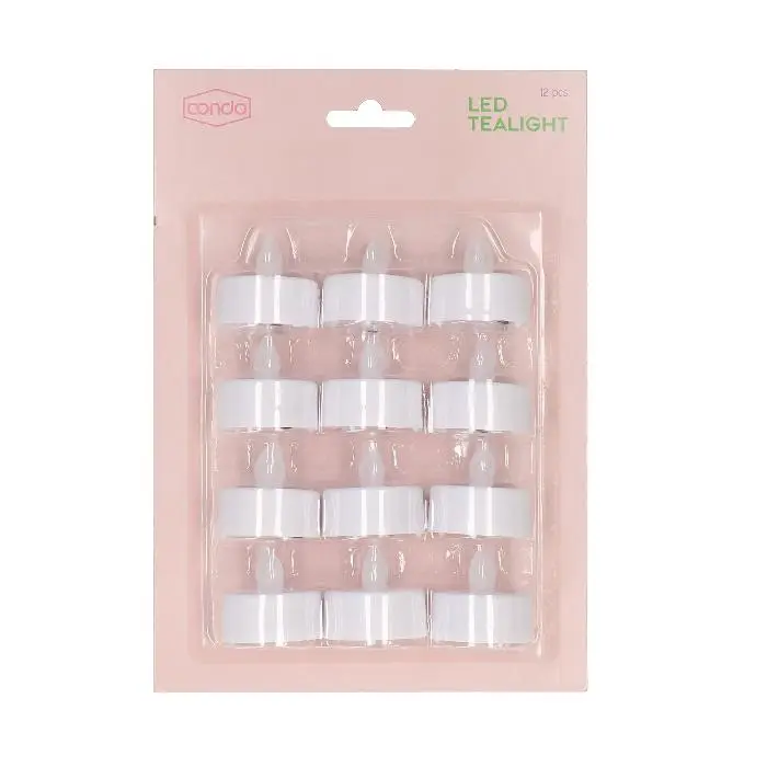 LED theelichten met batterij 12 st