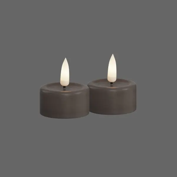 Led theelichtjes mokka - 2 stuks - Deluxe Homeart