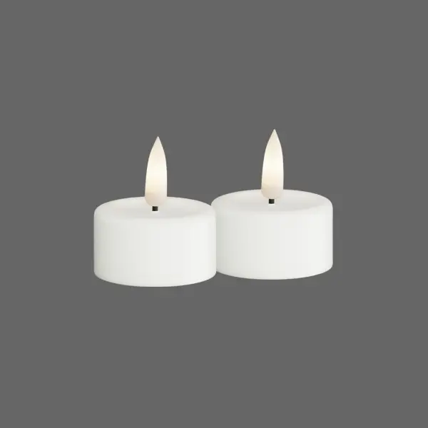 Led theelichtjes wit - 2 stuks - Deluxe Homeart