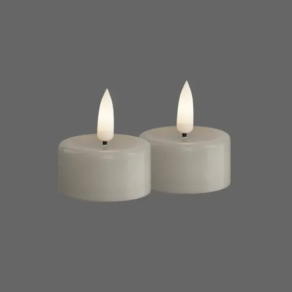 Led waxinelichtjes zand - 2 stuks - Deluxe Homeart