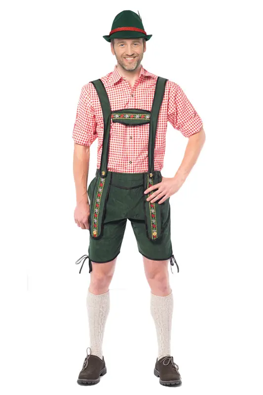 Lederhose Johann groen kort mt. XXL