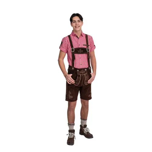 Lederhose kort bruin mt. 48