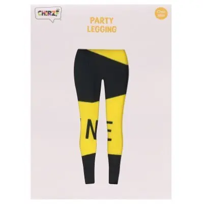 Legging afzetlint zwart/geel - one size