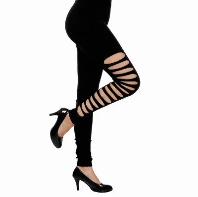 Legging gaten zwart - one size