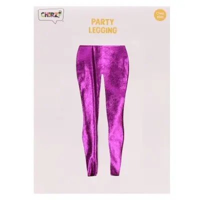 Legging metallic paars - one size