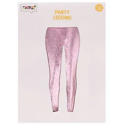 Legging metallic roze - one size