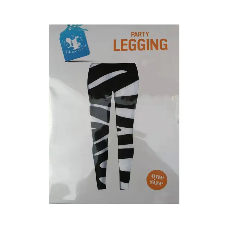 Legging zebra zwart/wit - one size