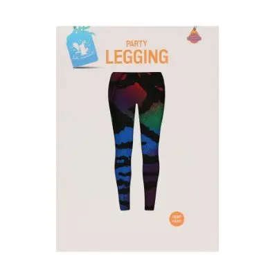 Legging zwart kleurenprint - one size
