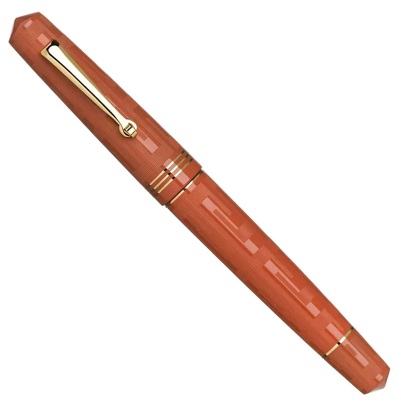 Leonardo Momento Zero Art Deco Orange ebonite fountain pen