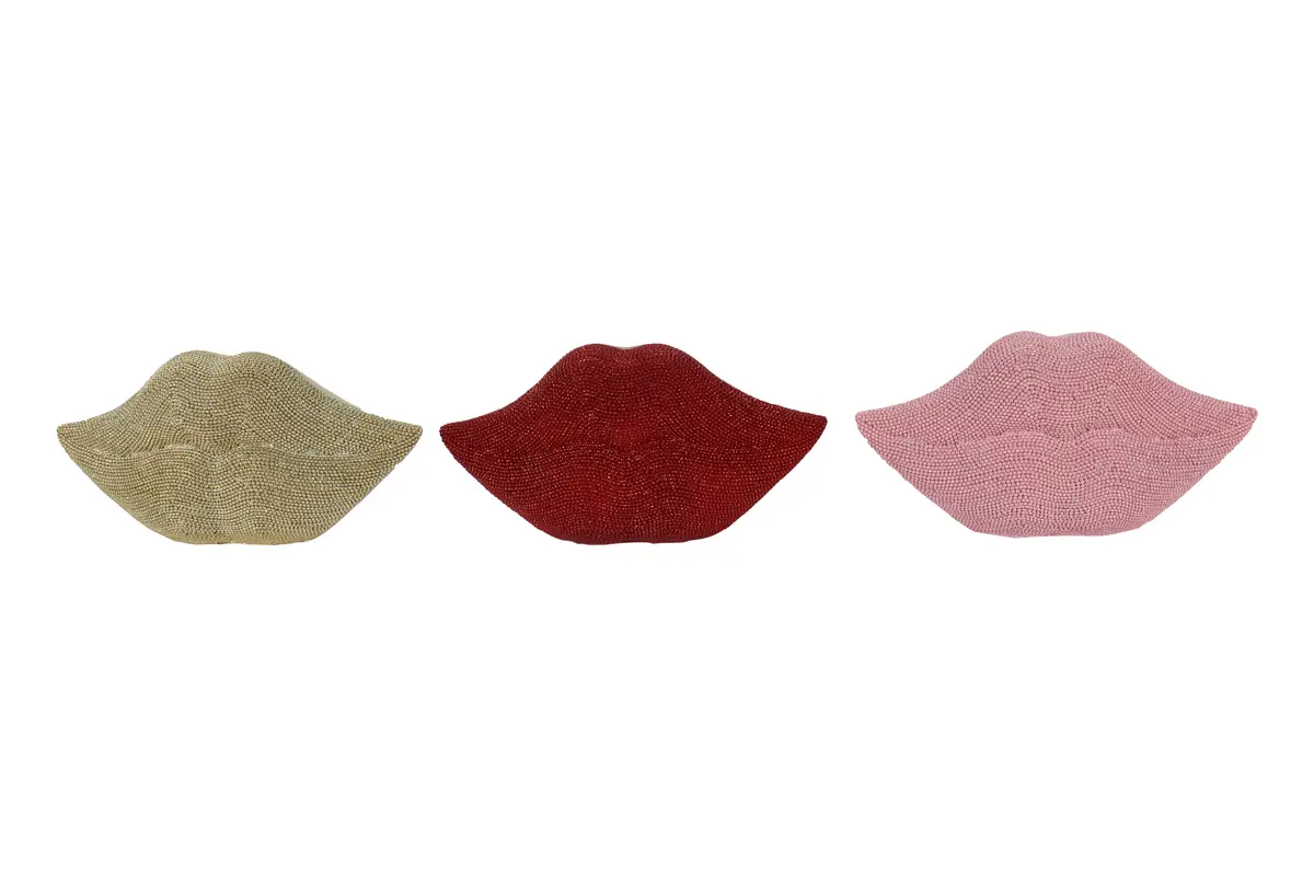Lippen Diamond L a3 rood/goud/roze - L24,5B9,5H12CM
