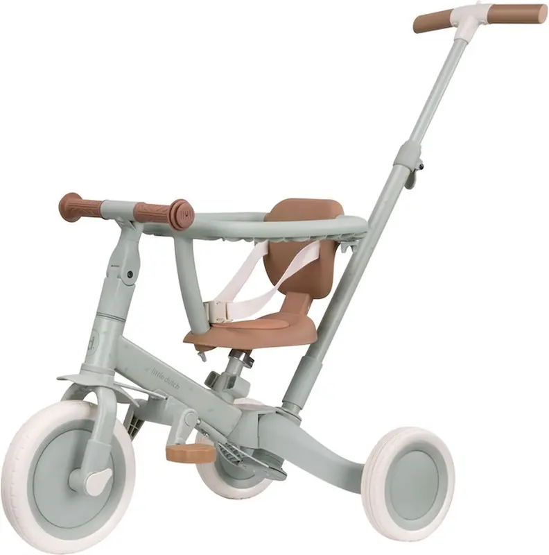 Little Dutch - 4 in 1 Driewieler Met Duwstang - Green Leaf