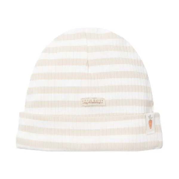 Little Dutch Babymuts Stripe Sand/White
