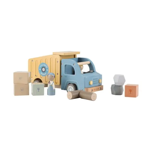 Little Dutch - houten Vuilniswagen Met Pegdolls
