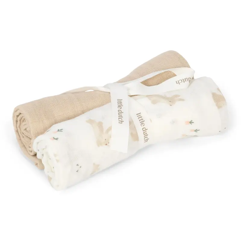 Little Dutch Swaddle - Wit - Newborn Naturals - Baby Bunny